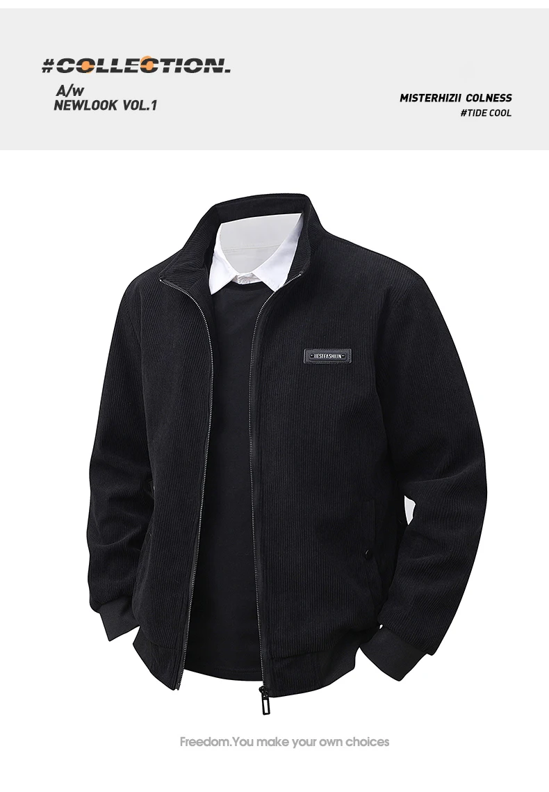 Cordjacke für Herren, Frühling/Herbst, neue amerikanische Retro-Cargojacke, Oberbekleidung, Business-Mantel für Büro, modische Winter-Freizeit- und Arbeitskleidung – Detail 7