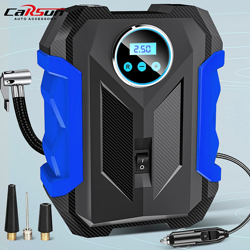 CARSUN Portable Automobile Air Compressor Digital Tire Inflation Pump LED Lamp Tire Compression Pump Compressor For Car Motorcy