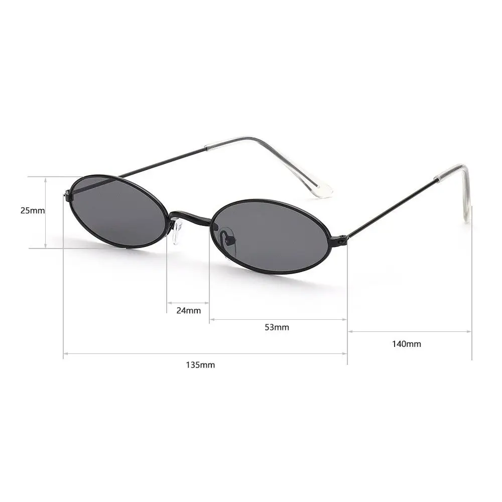Retro Small Oval Sunglasses Vintage Shades Sun Glasses for Men Women Eyeglasses