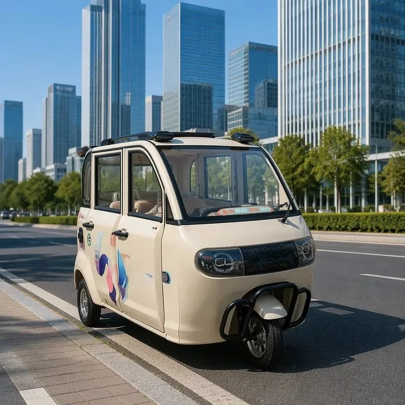 Fully Enclosed Three Wheeled Electric Vehicle Passenger Tricycle for Daily Commuting Direct Export Low Price Best Selling