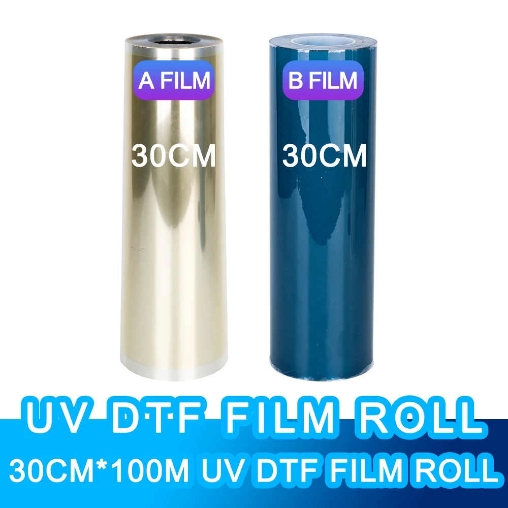 30CM 30CM*100M UV DTF Film A And B Film For A3 A4 UV Flatbed Printer AB Film Lamination Machine Transfer Sticker For DIY