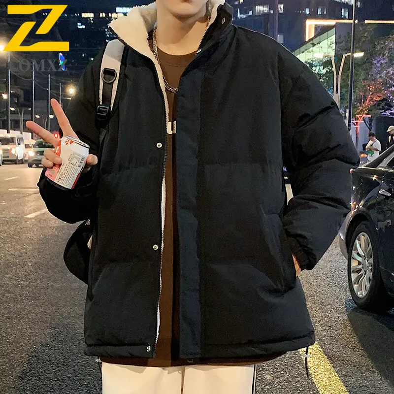 

Winter Lamb Skin Jacket Casual Stand Collar Outdoor Riding Thickened Warm Quilted Jackets Trendy Street Lightweight Cotton Coat