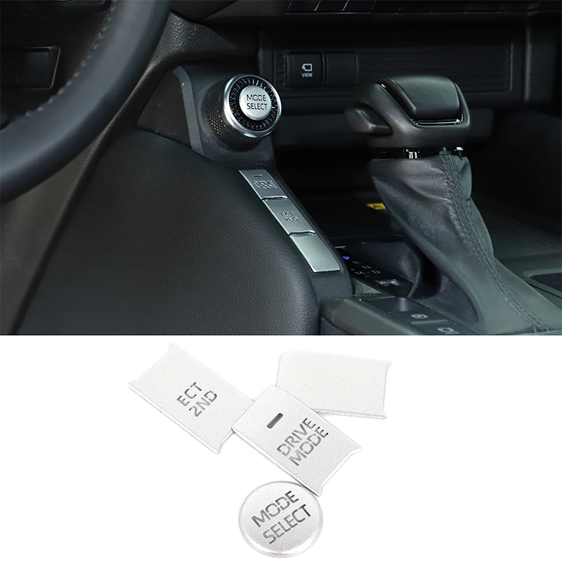 

For Toyota Land Cruiser Prado 250 LC250 2024+ Stainless Steel Silver Car Driving Mode Key Decorative Stickers Car Accessories