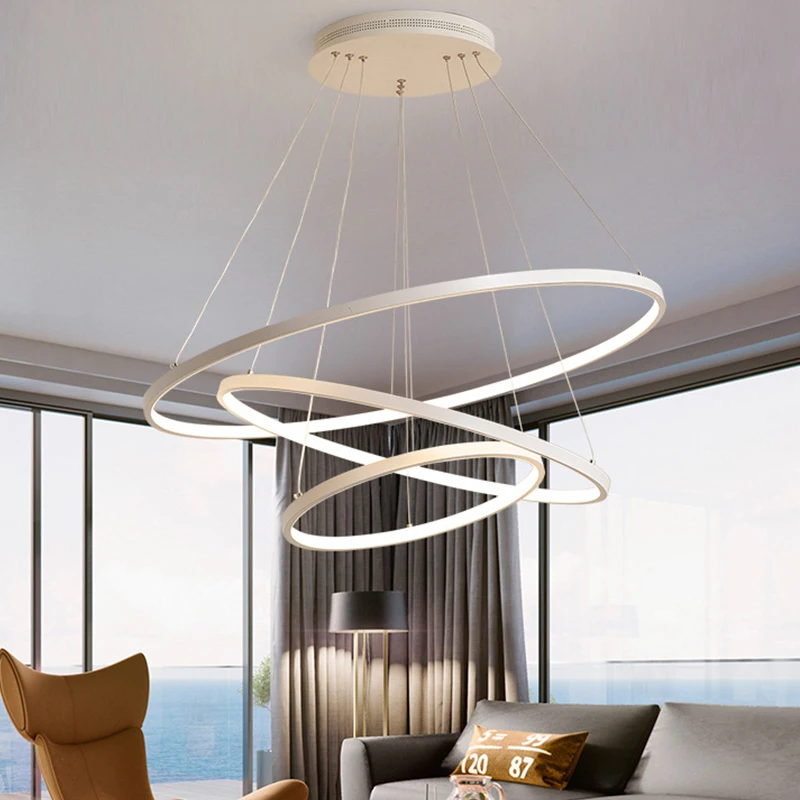 

Modern Led Pendant Light Chandeliers Hanging Lamp For Living room Dining room Kitchen Bedroom Nordic Circle Pendant Lamp Lustres