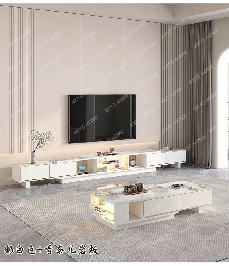 Slate Luxury Modern Home Small Apartment 2024 New Model Living Room Extendable TV Cabinet