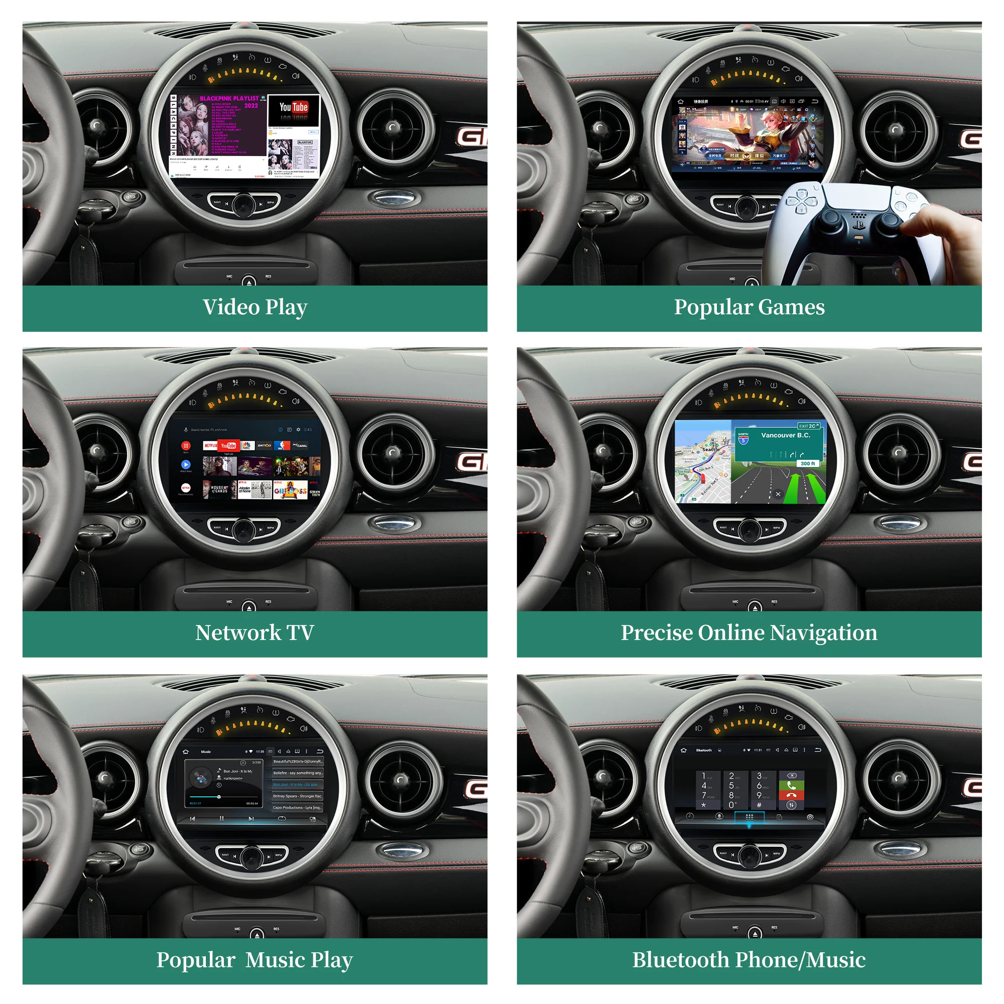 ODTOPCAR Car Radio Stereos for BMW BMW Mini cooper Paceman One JCW R61 Apple Carplay Android Auto Netflix Head Unit  2006-2013