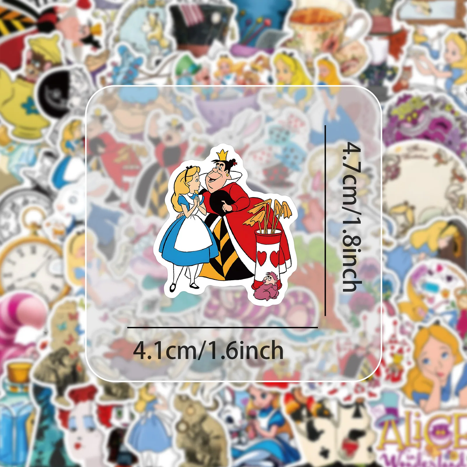 54pcs New Cartoon Animation Alice in Wonderland Character Graffiti Decoration Waterproof Sticker