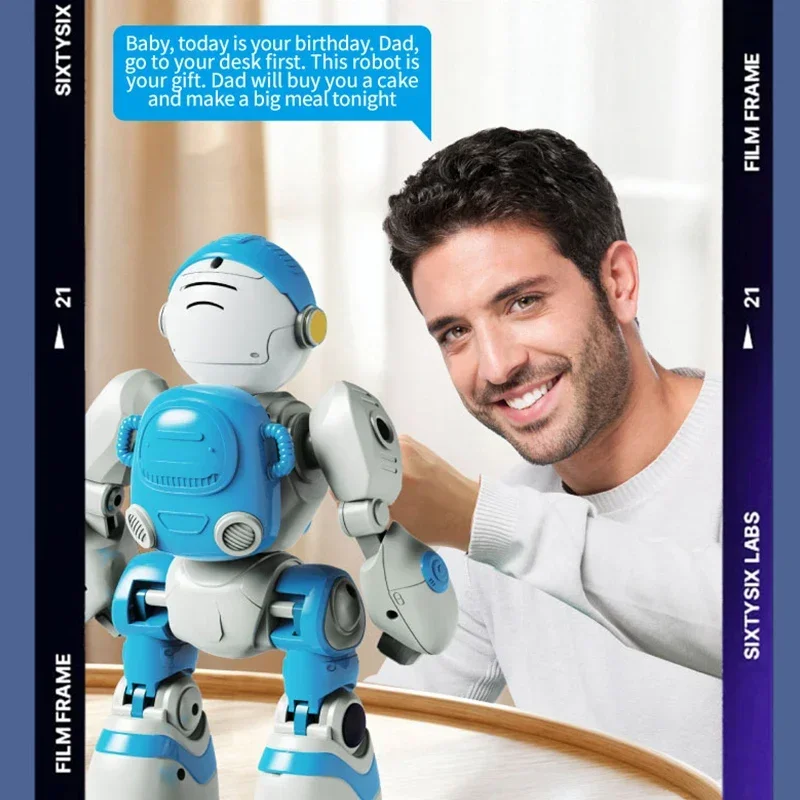 2.4G Remote Control Robot Intelligent Programming Gesture Sensing,interactive Dialogue Dancing Singing Puzzle Toy Birthday Gifts