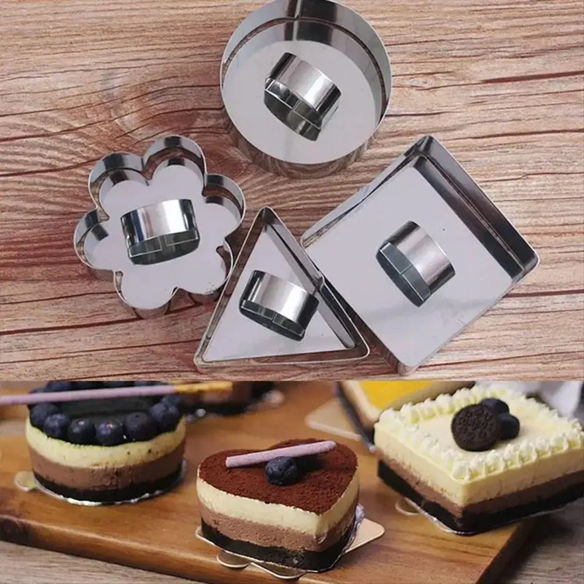 Stainless Steel Mousse Ring Cake Mold Tools Kitchen Bakeware Cake Molds DIY Cupcake Salad Dessert