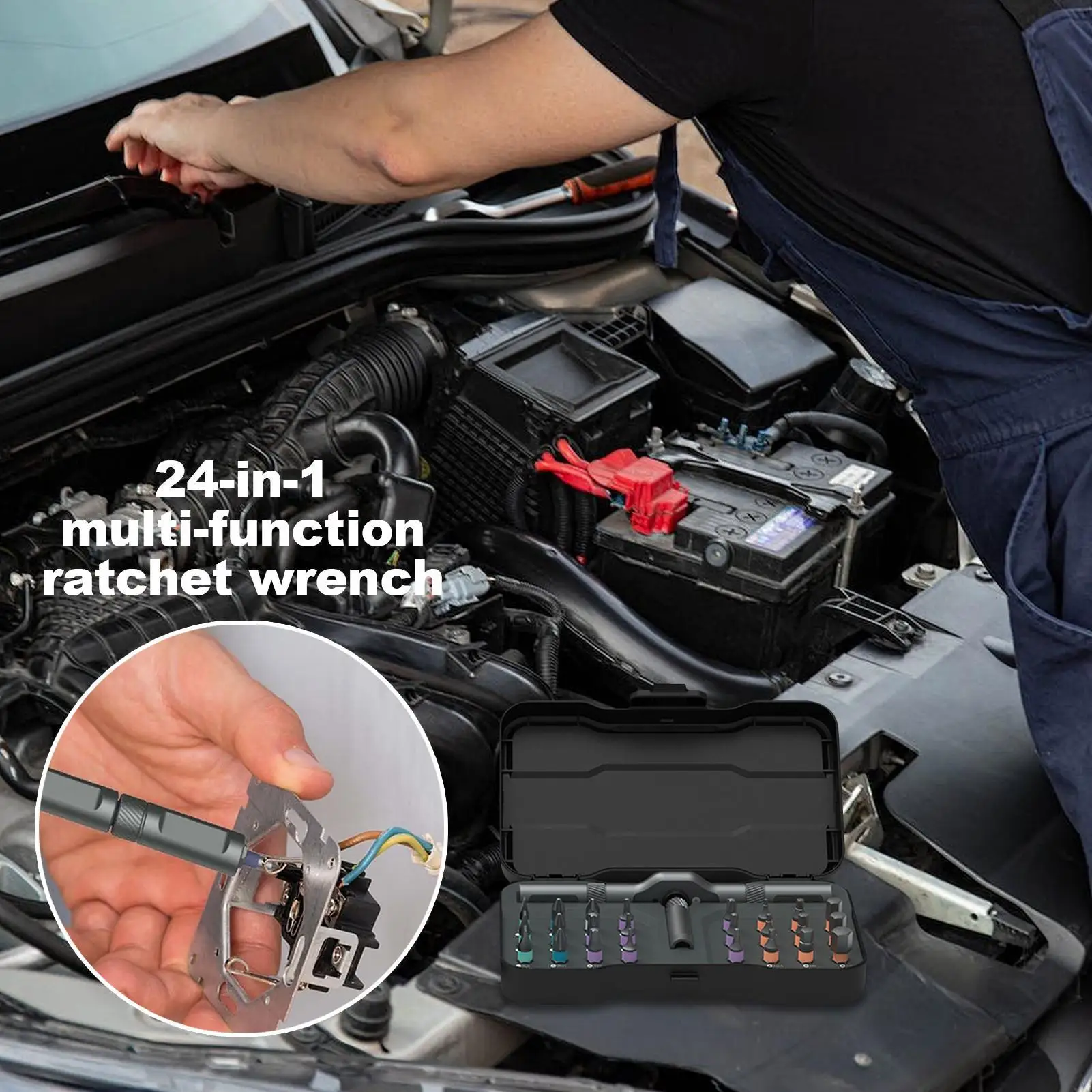 

Набор отверток с храповым механизмом, набор многофункциональных гаечных ключей, набор прецизионных ключей с храповым механизмом 24 в 1 для строительной электроники