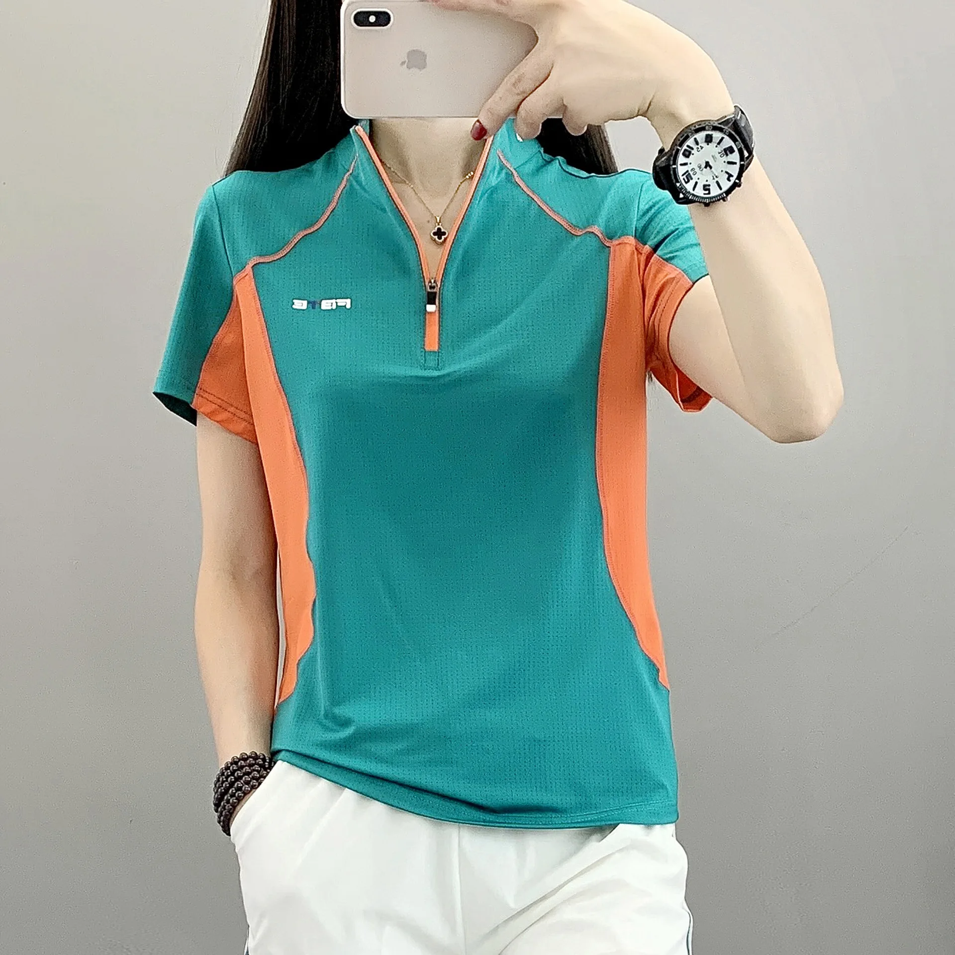 2026 Summer Women's Running T-Shirt Breathable Casual Performance Tee with UPF 30 Sun Protection Outdoor Sports Hiking Running