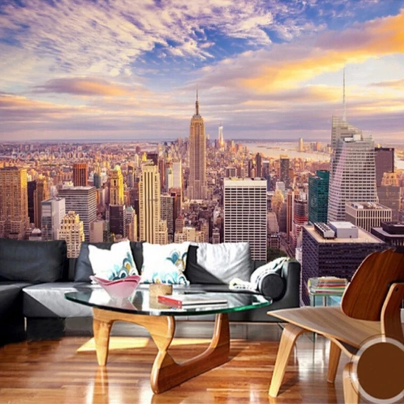 Custom Modern New York City Building Landscape 3D Mural Photo Cafe Restaurant Wallpaper Living room TV background wall bedroom