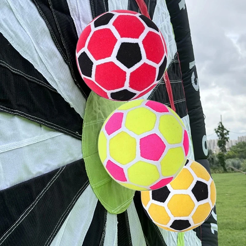 1 pc bola de futebol pegajosa para jogos de dardo de pontapé de pé, dardos de futebol, bola de futebol de feltro, para placa de alvo de futebol inflável ao ar livre