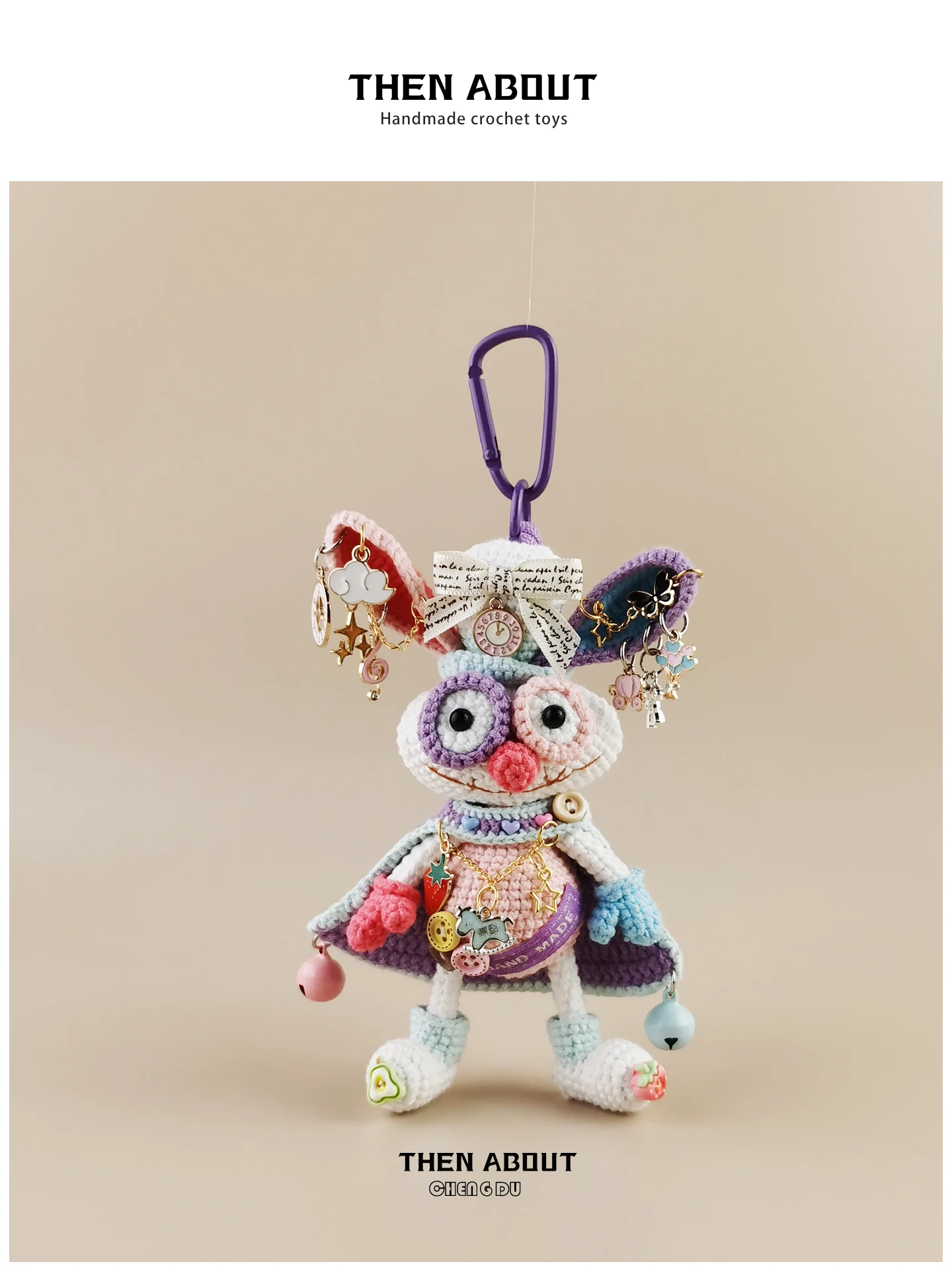 Elegant Heavy Industry Waste Doll Bag Pendant Keychain Backpack School Bag Pendant Gift Fashionable Accessory for All