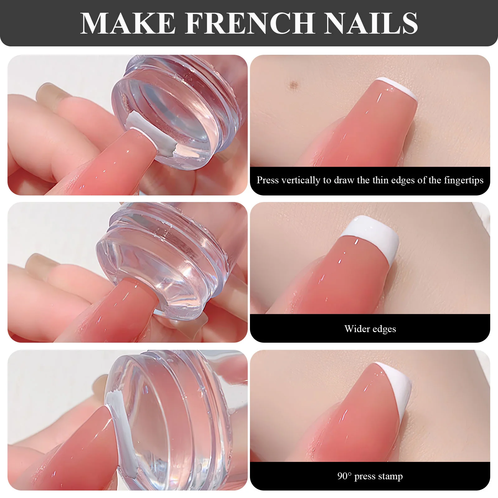 Stamp Tool Silicone Nail Stampers Double Head Design Tools French Silica Gel Plate Manicure Kit