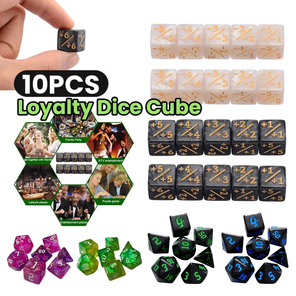 10 قطع الولاء النرد مكعب جمع عدادات اللعبة رمز النرد بطاقة الألعاب النرد عدادات متوافقة مع CCG/بطاقة للعبة اللوحة