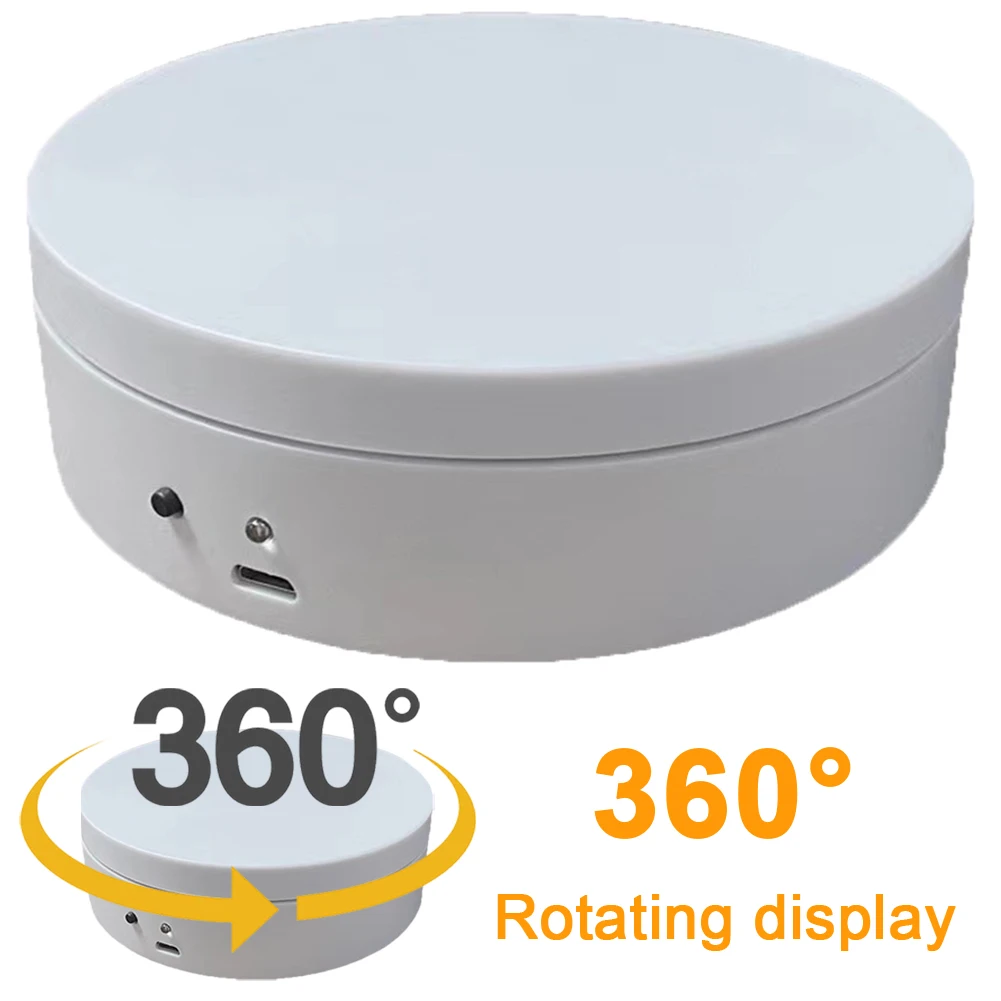

360 Degree Rotating Motorized Display Stand USB Charging/Battery Operated Automatic Revolving Platform for Model Cake 3D Images