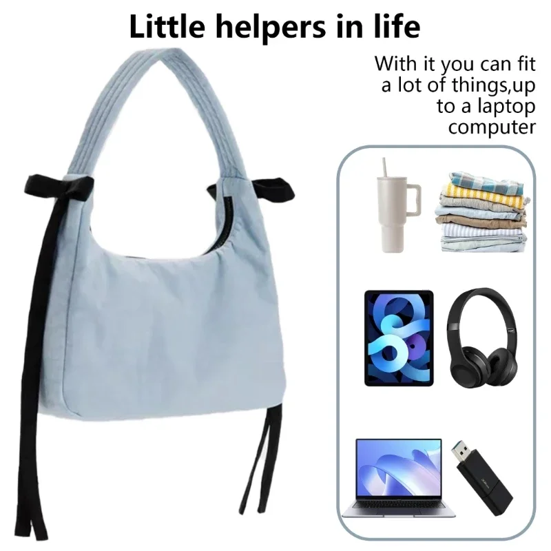 American Niche Design Bag Mini Bow Handbag Armpit Bag Fashion Trend Sky Blue Versatile Women's Bag