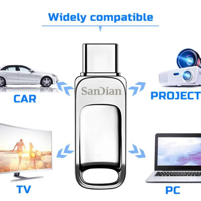 Flash Drives 2TB USB3.0 Mini High Speed Metal Pendrive 1TB 512GB U Stick Portable Drive 256GB Waterproof Memoria Storage U Disk