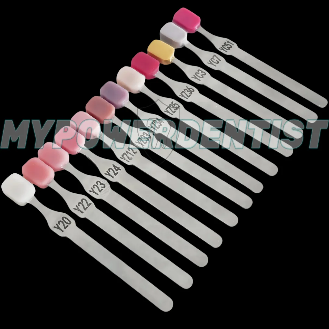12Colors Dental Composite Gingiva Resin Gum Tissue Restoration Aesthetic Pink Shade Guide