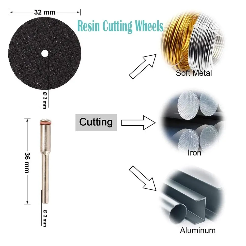 VIBRATITE 44 Pcs Cutting Wheels Set for Dremel Rotary Tool Accessories Kit Gifts for Men Great for Cutting Gems  Glass