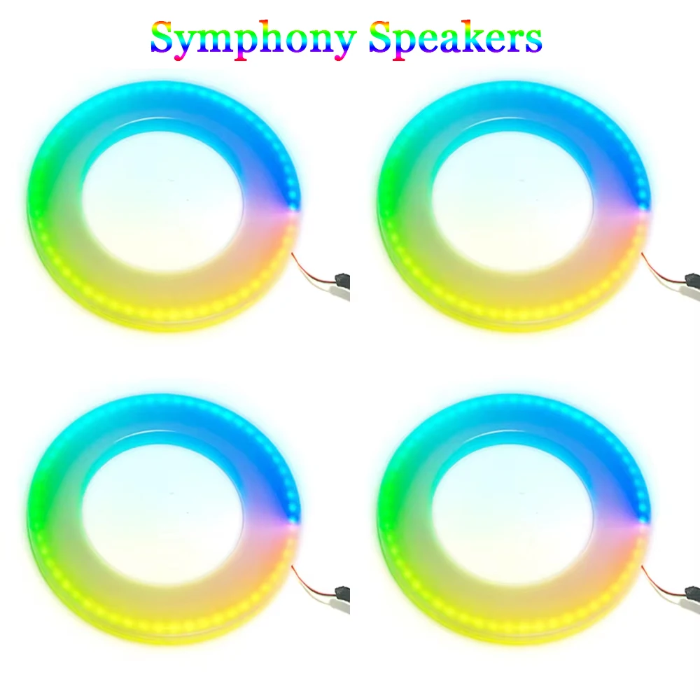 15CM Symphony Speakers Car Ambient Lights Speaker 64-color RGB Car Replacement Accesorries for Vehicles Decorative Light Speaker