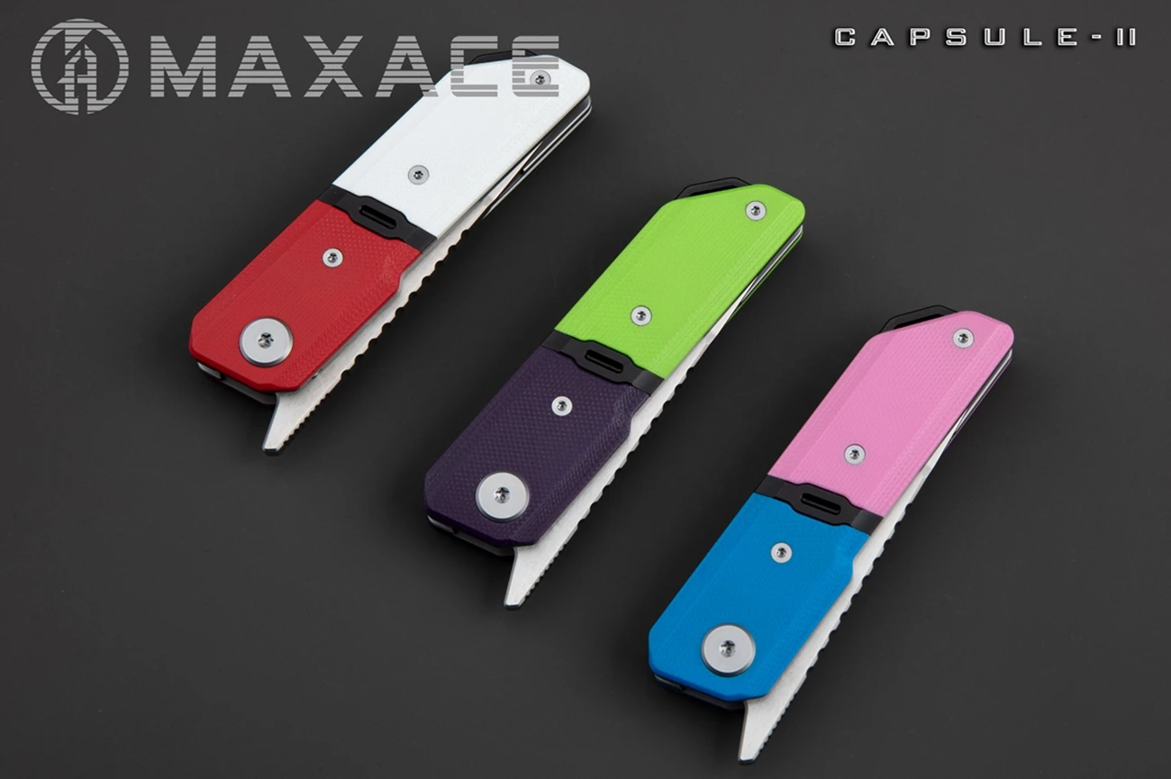 Maxace Capsule II G10 handle 10CR15COMOV Blade Outdoor folding knife Tool Picnic Fruit Knife