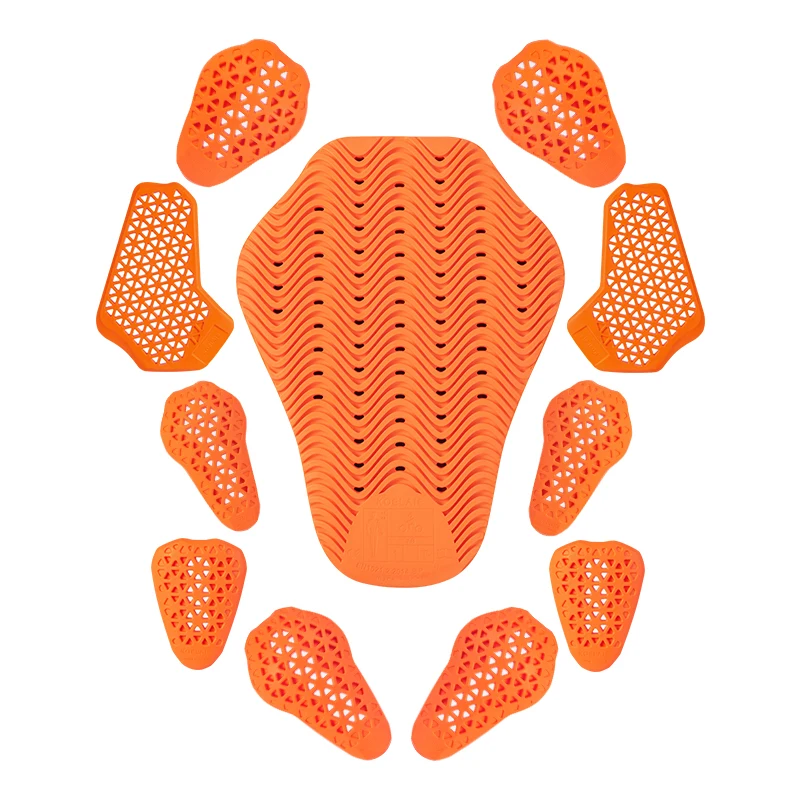 CE Certified Motorcycle Back Armor Insert Orange/Green Anti-Shock Universal Spine Protector Pad for Riding Jacket Armor view 2