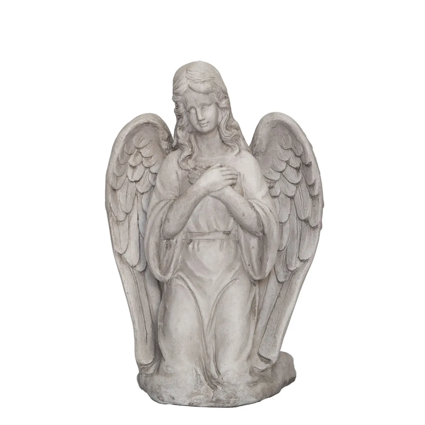 %tt Kneeling Praying Angel Statue Outdoor Garden Decor Religious Memorial Sculpture for Patio Yard~