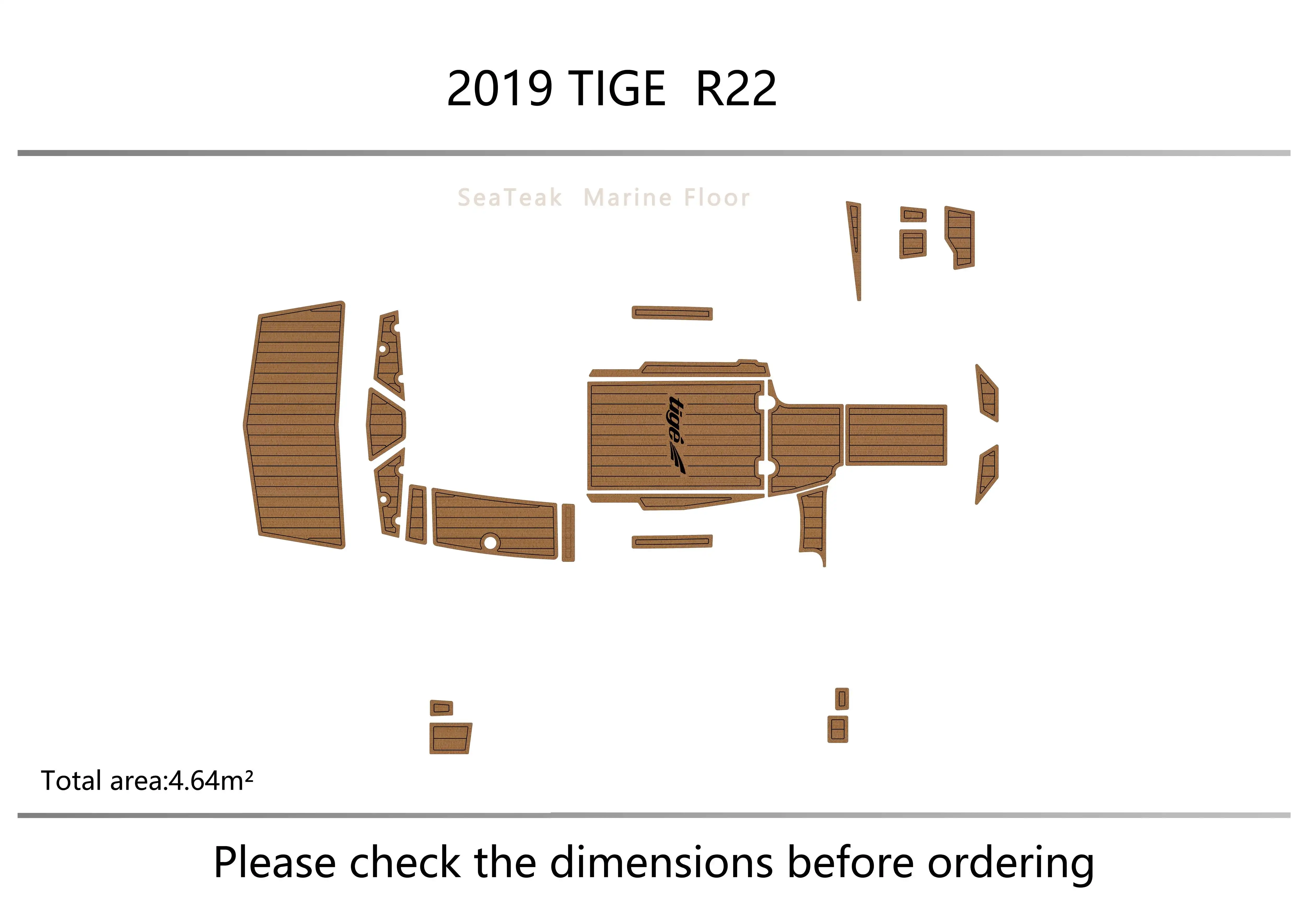 

2019 TIGE R22 Cockpit swimming platform 1/4" 6mm EVA fAUX carpet Water Ski Yacht Fishing Boat Non-slip mat floor