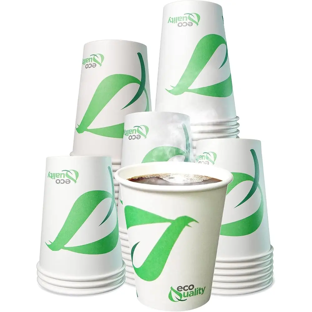

Eco-Friendly 12 oz Biodegradable PLA-Lined Paper Cups, White - 400 Pack for Hot/Cold Beverages, Ideal for Travel, Picnics, Parti