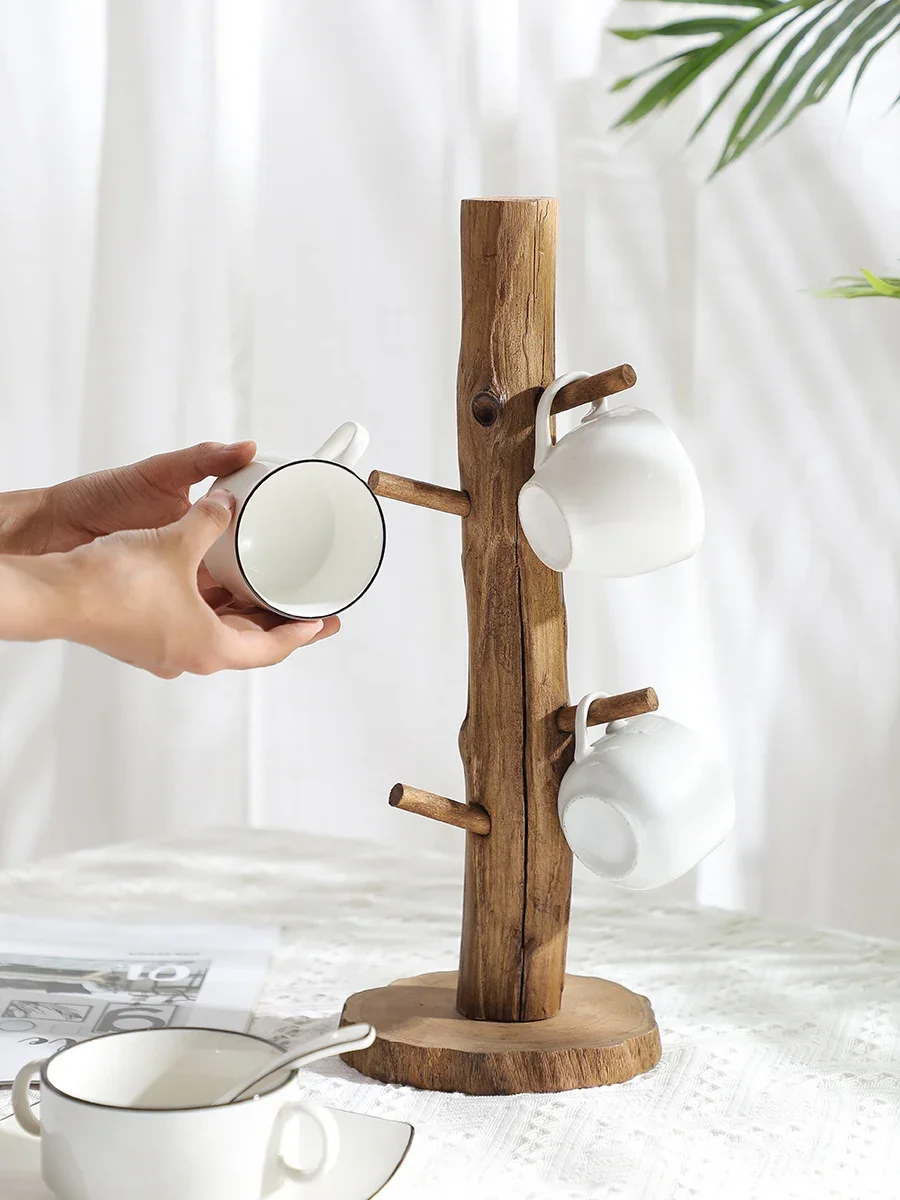 Solid wood water cups rack, coffee Cup holder, wooden cup holder, glass mug, tea Cups hanger