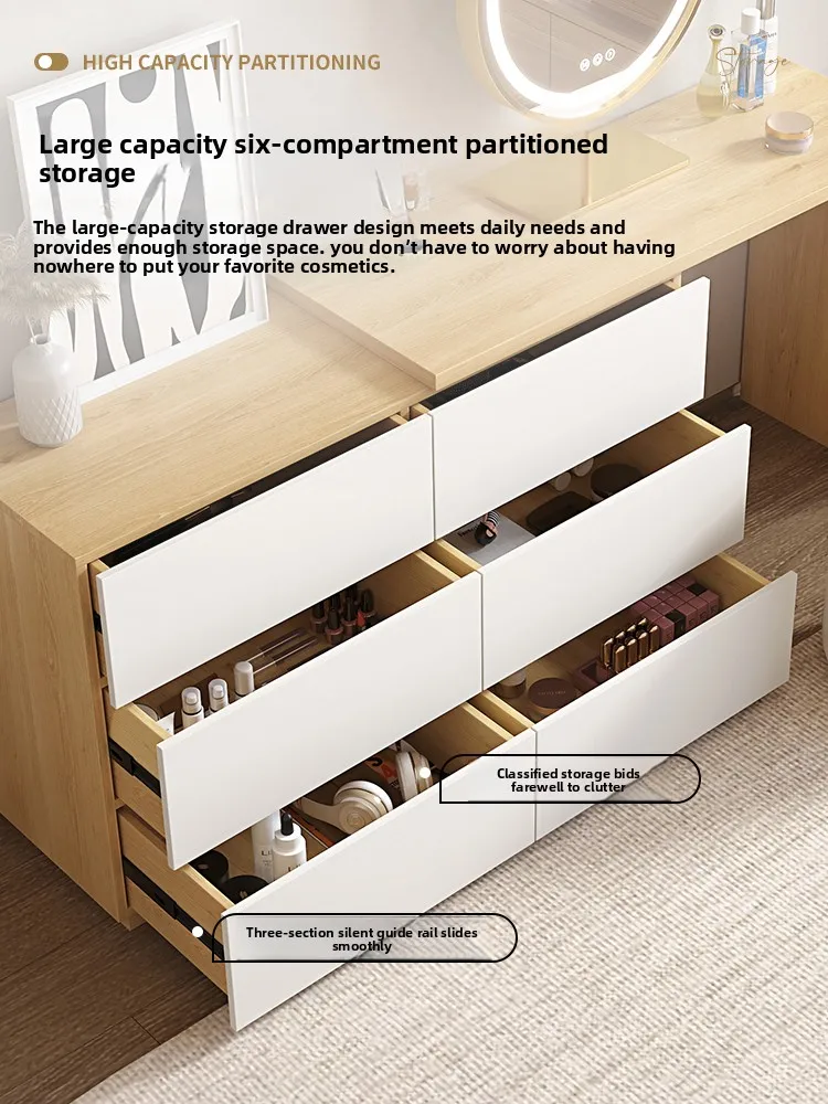 CX solid wood, master bedroom simple modern small apartment makeup table multi-functional dressing table