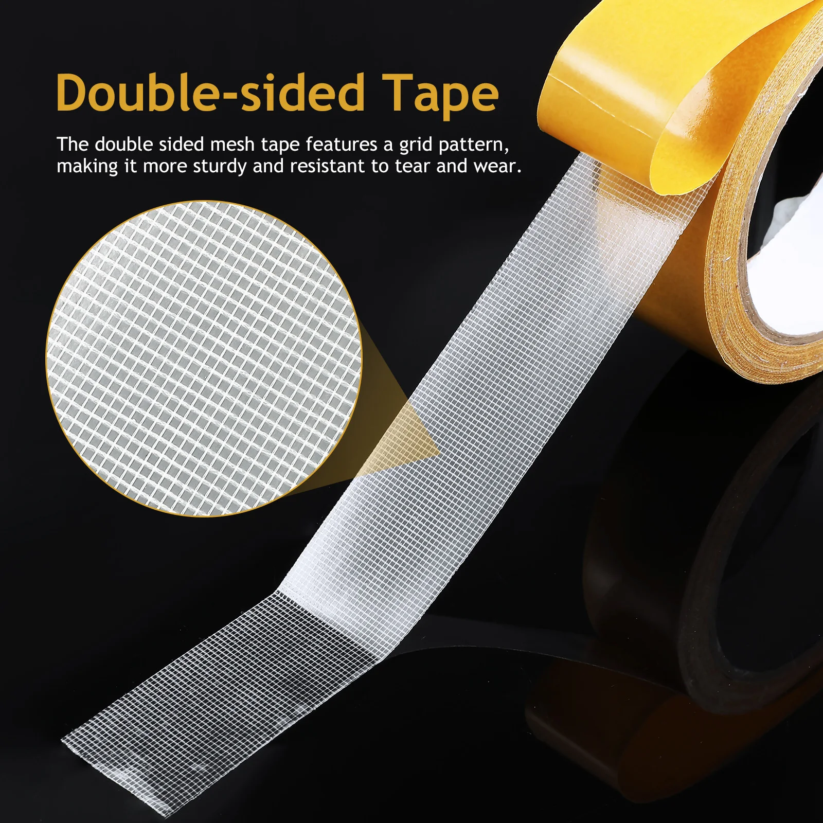 Grid Double Sided Tape Heavy Duty Fabric Adhesive Strong Fixation Easy Use Curtains Repairs 1 Roll