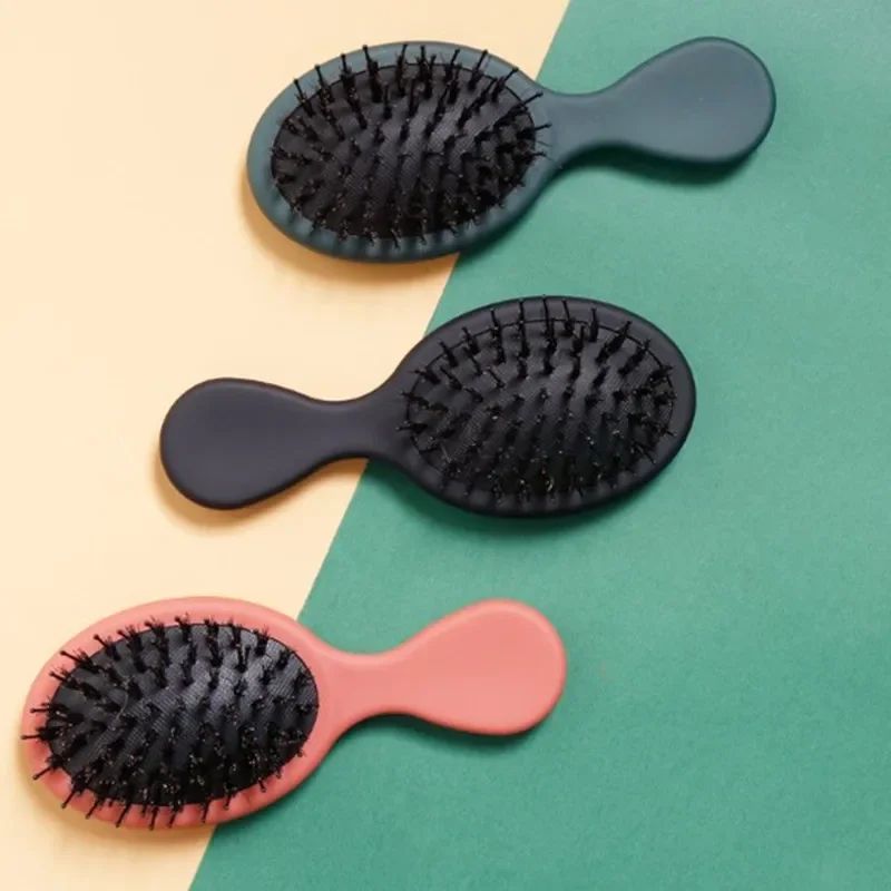 Small Handle Hair Brush Massage Comb Bristle Nylon Hair Comb Anti-hair Loss Handle Detangling Wet Dry Hairdressing Styling Tools