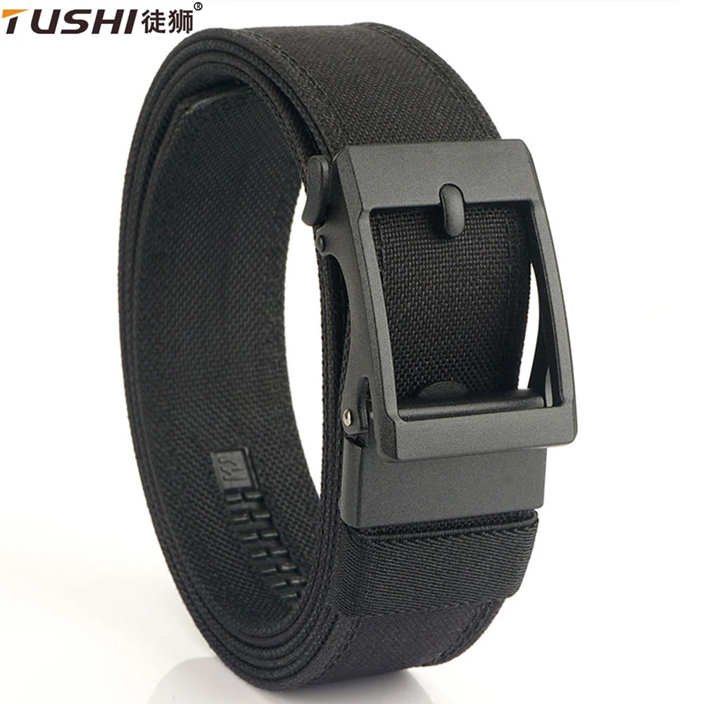 TUSHI belt Military Belt for Men Sturdy Nylon Metal Automatic Buckle Police Duty Belt Tactical Outdoor Girdle IPSC Accessories