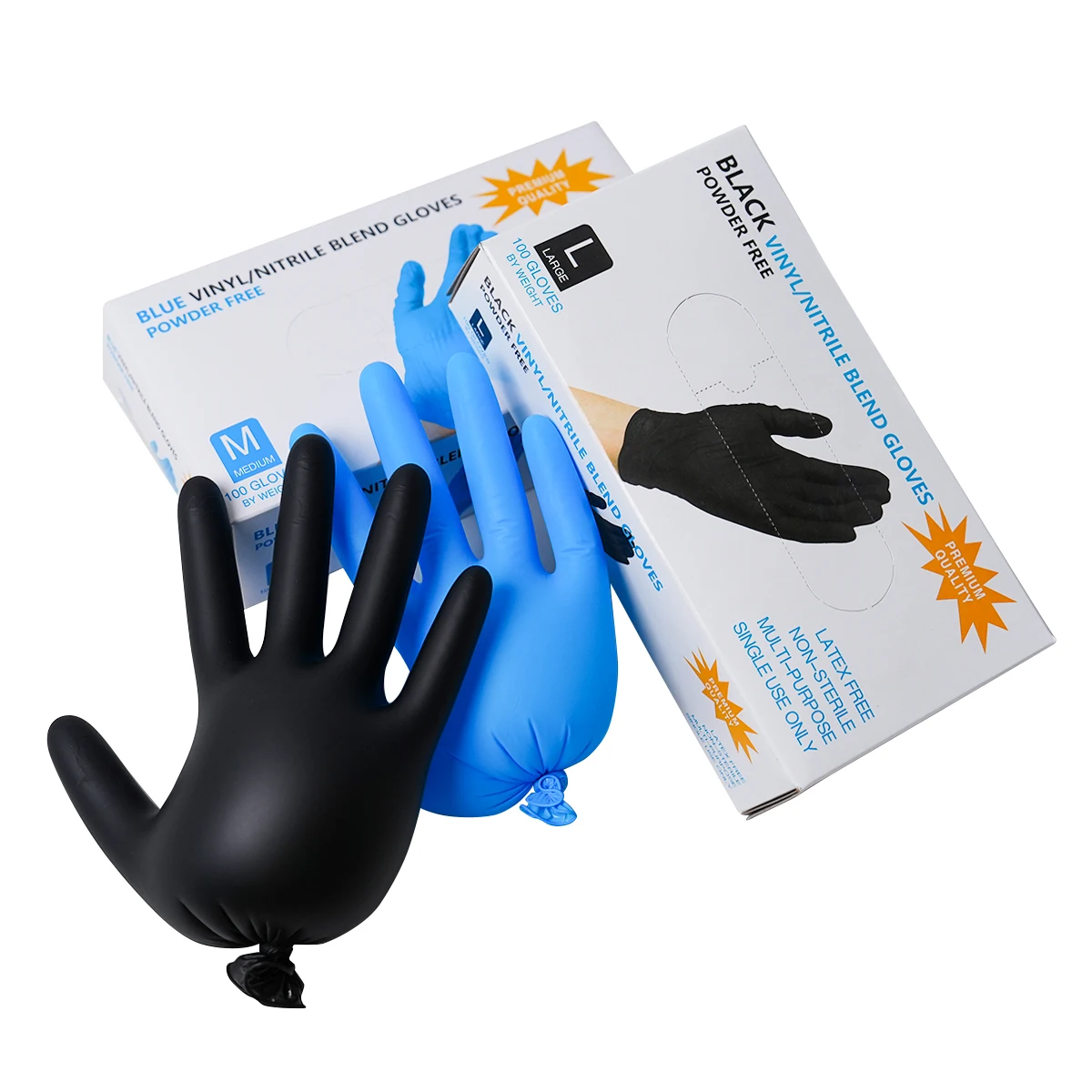100Pcs Disposable Black/Blue Tattoo Gloves S/M/L/XL Size Safety Glove Tattoo Special Glove Nitrile Material Tattoo Tools