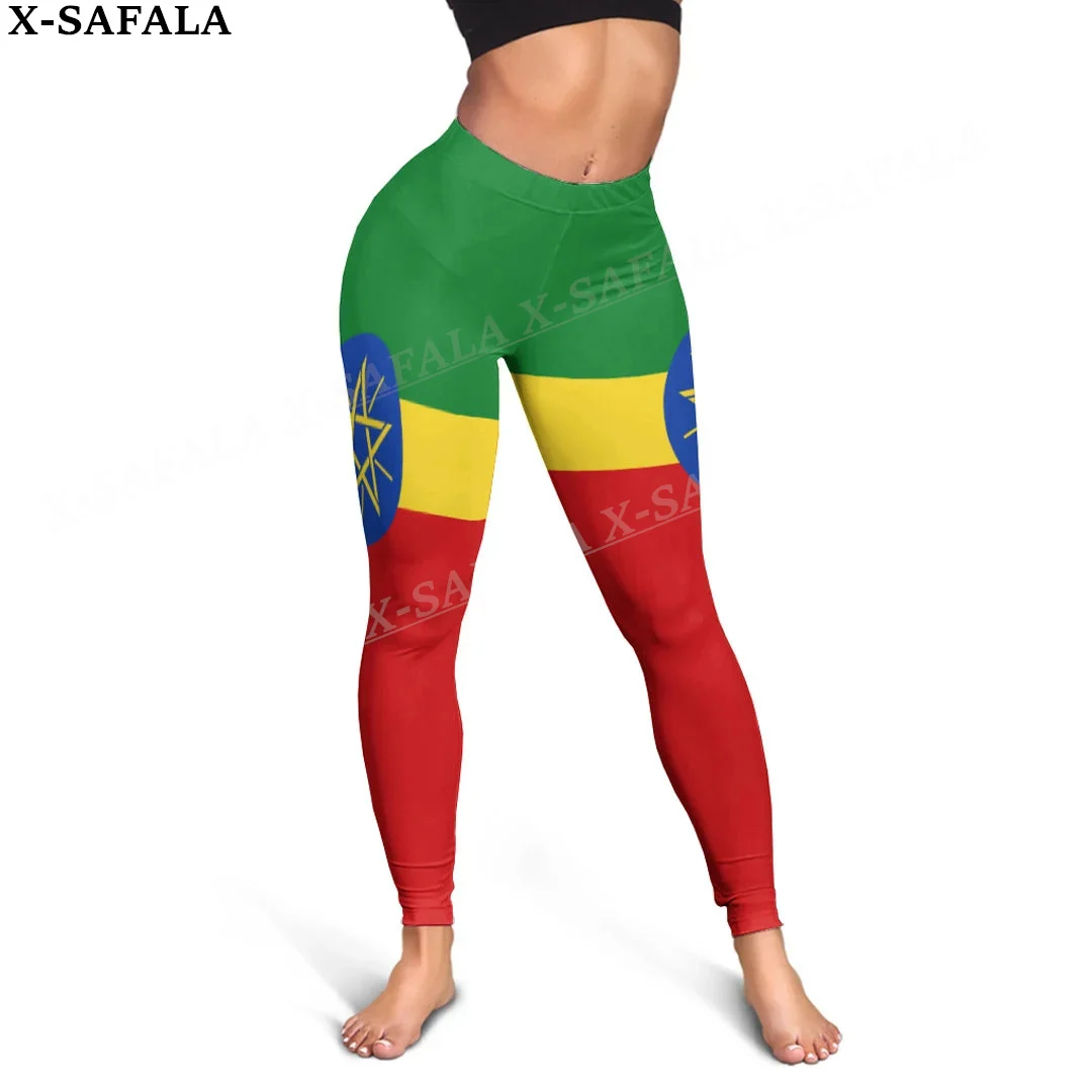 Athiopia Wapenschild Love Country Leggings 3d Print Vrouwen Yoga Meisje Stretch Gym Slanke Hoge Taille Legging Zomersport-3