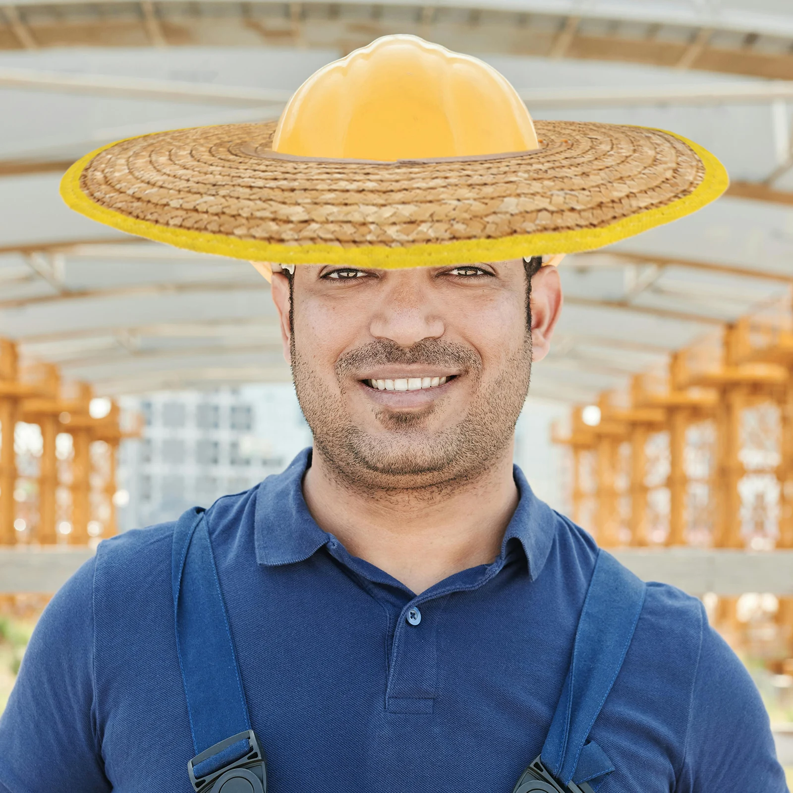 

Sunscreen Straw Hat Visor for Workers Hard Sunshade Construction Outdoor with Shield Miss
