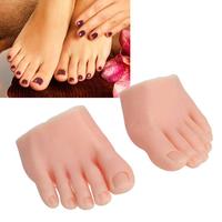 1 Pair Silicone Nail Art Foot Model for Training & Practice - Fake Half Foot Display for Pedicure & Tattoo Practice