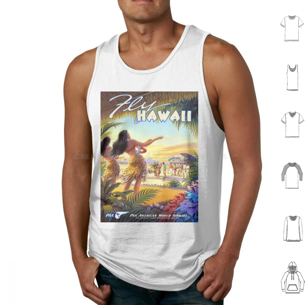 Welcome Dancing In Hawaii Poster Tank Tops Print Cotton Tourism Travel Airplane Gedhank Fly Hawaii Vintage Pasific