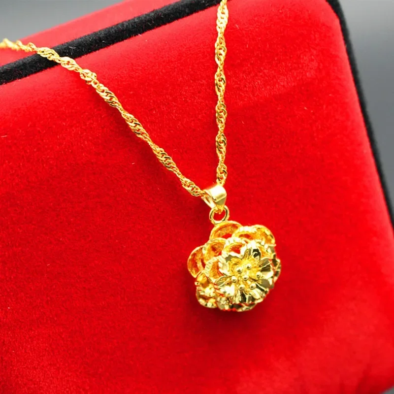 

Luxury New Vietnamese Sand Gold Necklace Women Accessories Euro Gold Necklace Simple Korean Style Jewelry