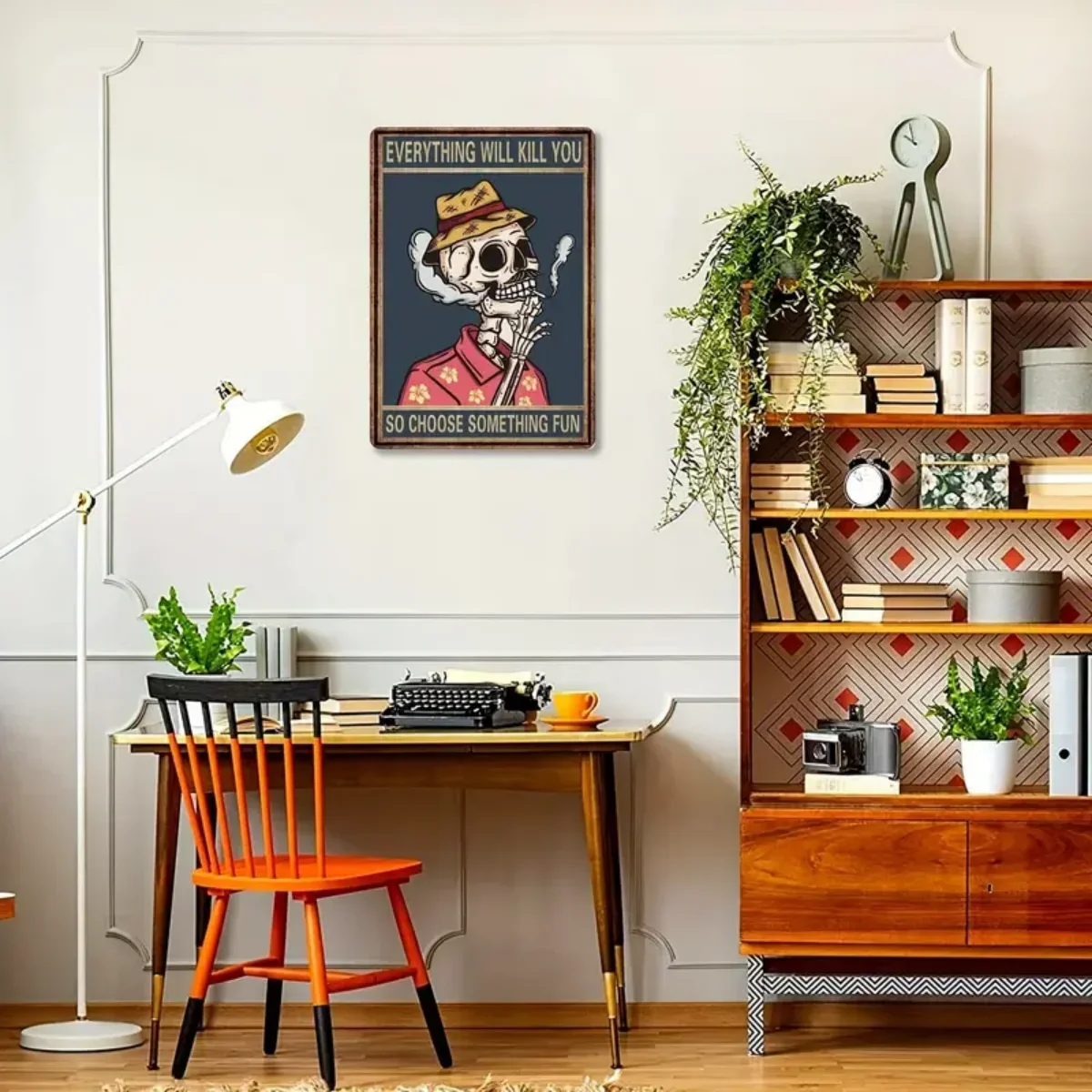 تين تسجيل الهيكل العظمي سباق السيارات مضحك الجدة علامة معدنية الرجعية جدار ديكور للمنزل بوابة حديقة الحانات المطاعم المقاهي مخزن الحانات