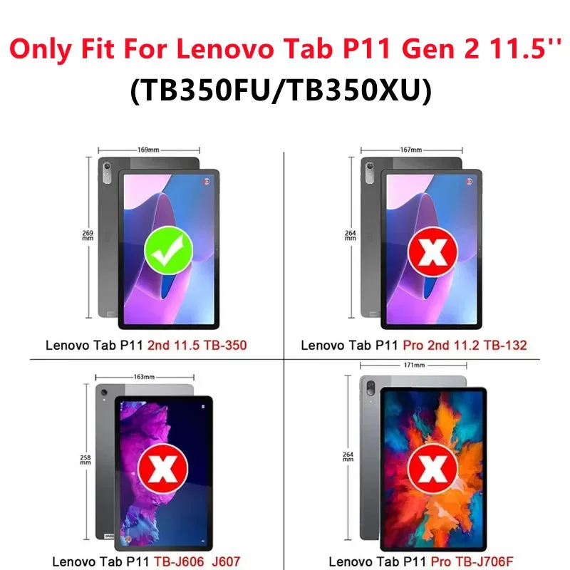 Funda For Lenovo Tab P11 Gen 2 Case 11.5 inch TB-350FU Soft Silicon Back For Lenovo Tab P11 2nd Gen Xiaoxin Pad Plus 2023 Cover