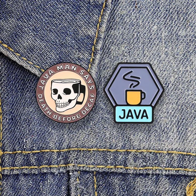 Java-Programmierer-Humor-Emaille-Anstecker, Slogan-Pin, Brosche, Metall-Accessoires für Kleidung, Taschen, Geschenke, Schmuck – Detail 5