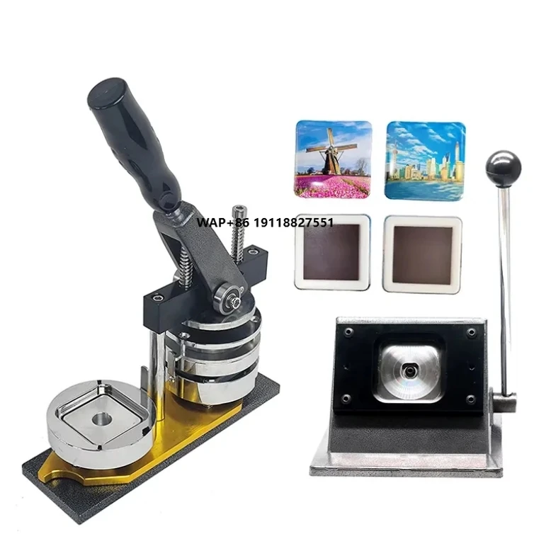 

Refrigerator Pasting Machine Square Pin Badge Making Machine 50*50Mm Size Diy Button Maker