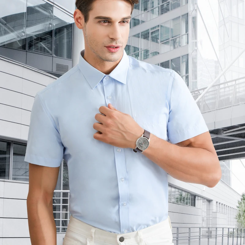 2025 New Men's Business Casual Workwear Short Sleeved Shirt For Summer Cool Comfortable Office Formal Social Top  Large Size 7XL