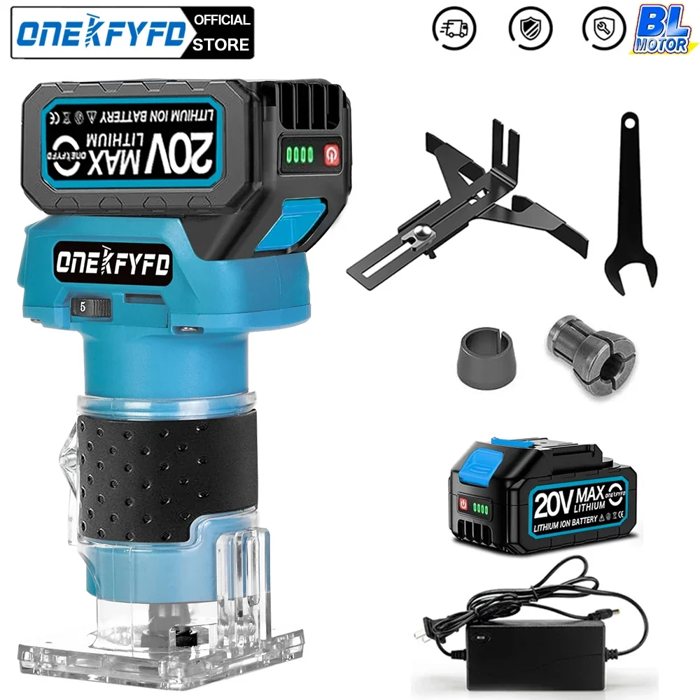 

Brushless 5 Speed Wood Router Tool Cordless Milling Engraving Slotting Machine Woodworking Trimming Machine for Makita Battery