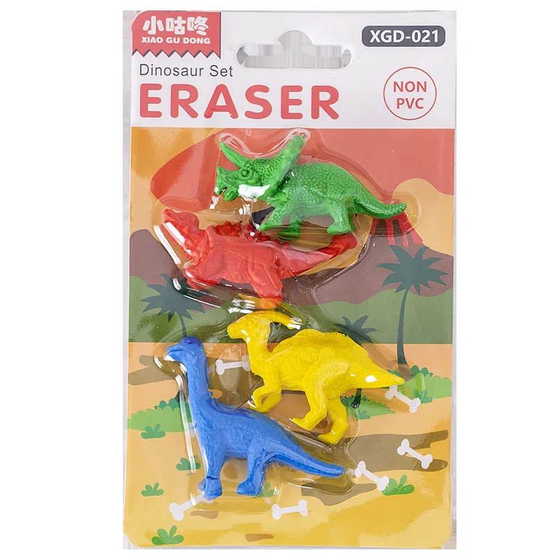 Kinder Schulbedarf Kreative Cartoon 3D Dinosaurier Modellierung Radiergummi Set Preise Kleine Geschenke Kinder Radiergummi Schulbedarf Kawaii