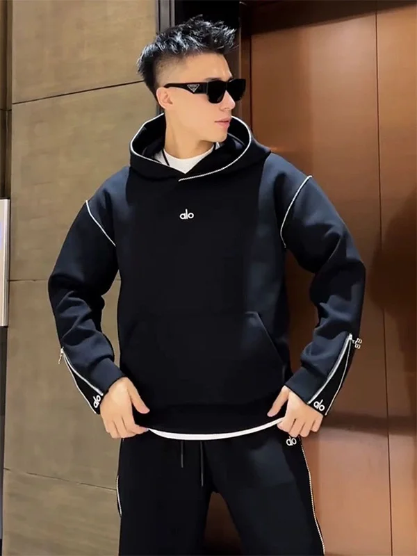 

Мужской спортивный костюм большого размера 300 Pou: худи и брюки свободного кроя, комплект из двух предметов